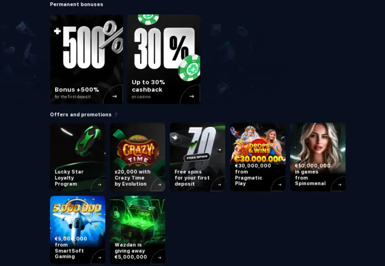 Bonuses and promo codes