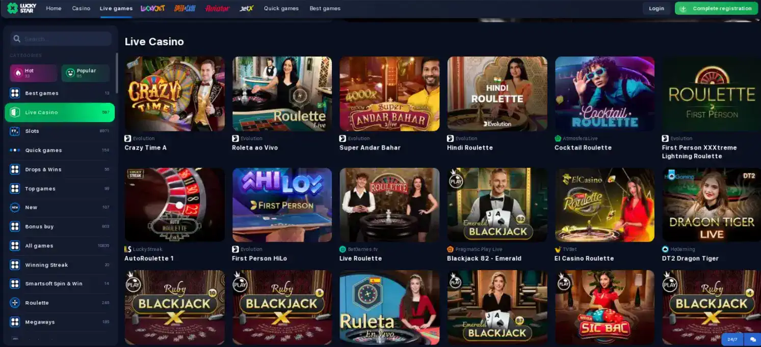 Lucky Star live casino